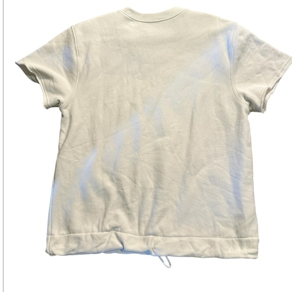 Champion White Short Sleeve Sweatshirt W/Drawstring Oversized - Picture 2 of 5